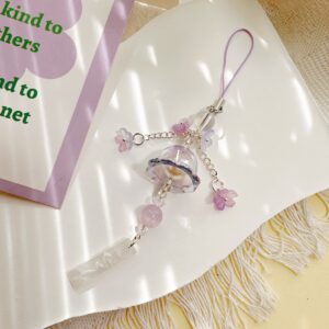 24b79 glazed sakura wind chime pendant [purple]