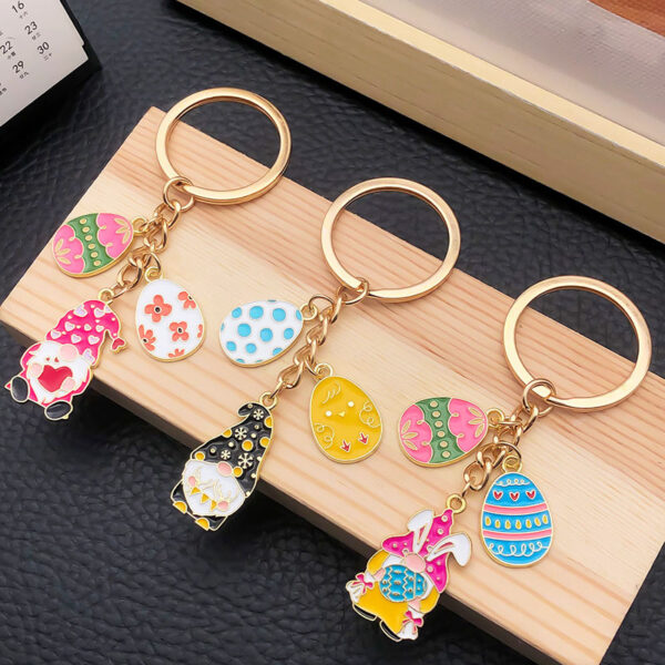 Wholesale Cute Carnival Easter Egg Sleeper Hat Dwarf Keychain