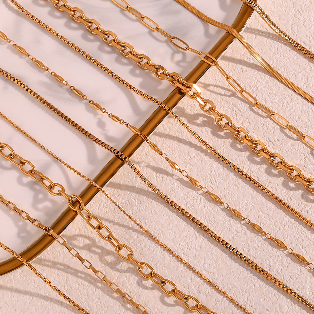 Wholesale 18K blade chain box necklace