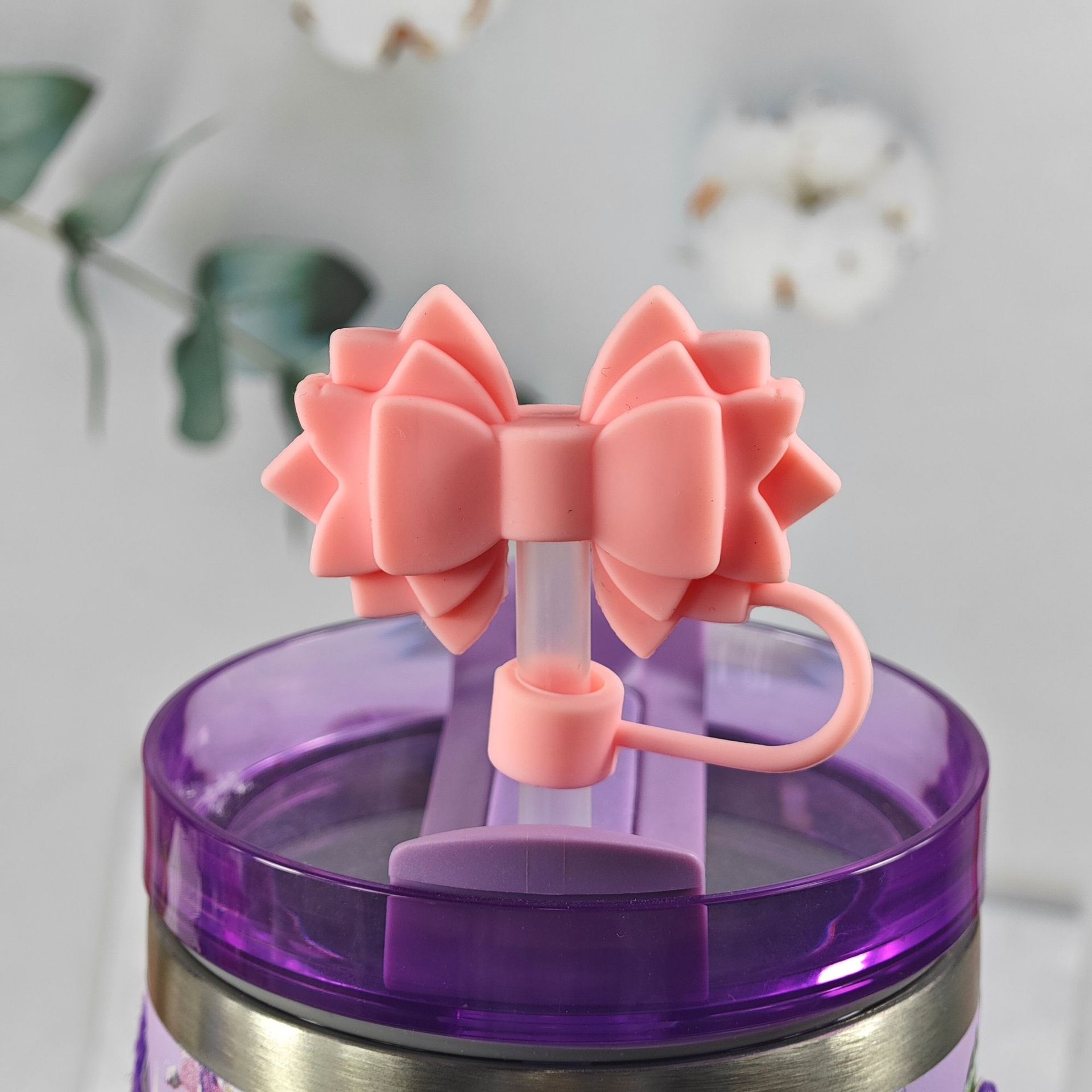 Wholesale pink Bow Straw Tube Cap