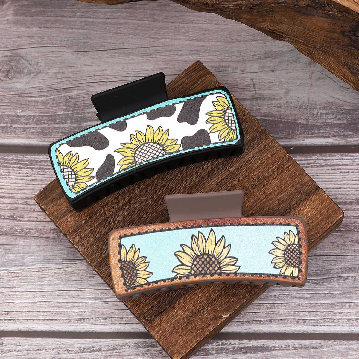Wholesale cactus suower pattern grab clip shark clip hairpin hair clips