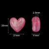 Wholesale 20pcs luminous colored striped heart-shaped acrylic beads