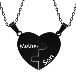 Black puzzle heart necklace 3