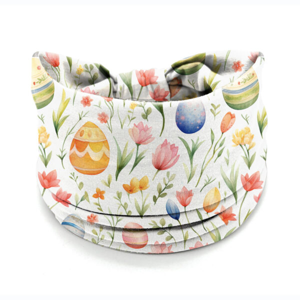 Wholesale Easter egg bunny print elastic wide edge knotted headband