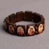 Wholesale Natural wooden oil dripping colored prayer bead bracelet
