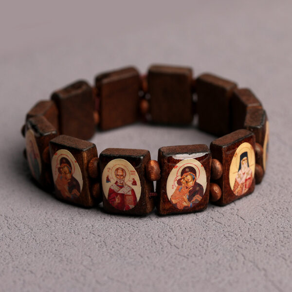 Wholesale Natural wooden oil dripping colored prayer bead bracelet