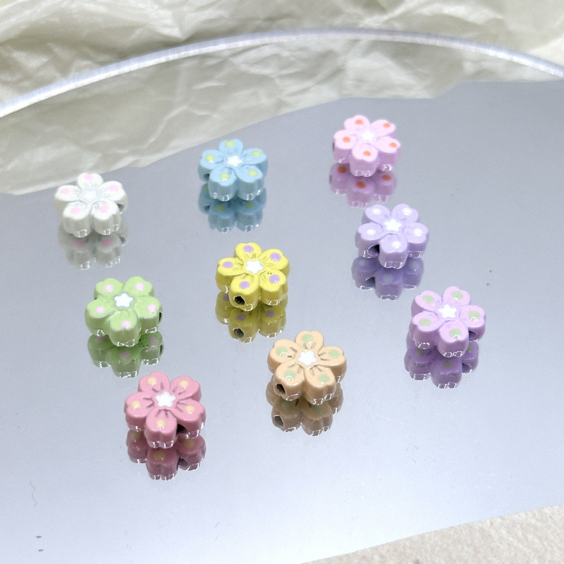 Wholesale op oil five petal flower flower plum blossom DIY beaded alloy paint