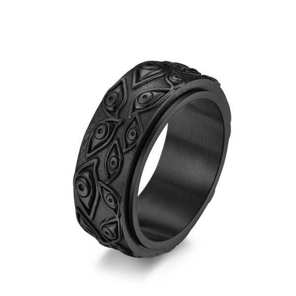 Wholesale Devil's Eye Titanium Steel Rotating Men's Ring