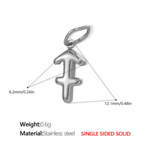 Pj431s11 sagittarius steel color solid pendant