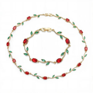 Golden red and green diamond tulip set