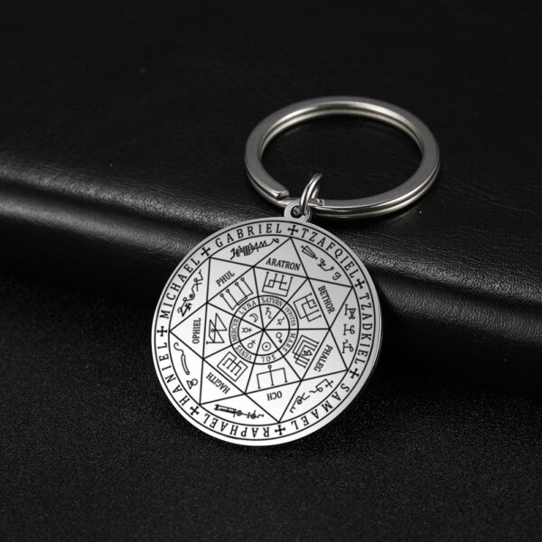 Wholesale Seven Angels Magic Array Pendant Stainless Steel Keychain