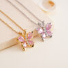 Wholesale Pink Diamond Butterfly Titanium Steel Lock Chain