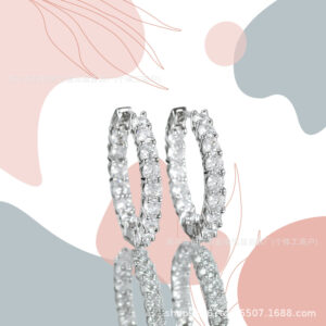 Wholesale Fully diamond-encrusted zircon earrings for women, Valentine's Day