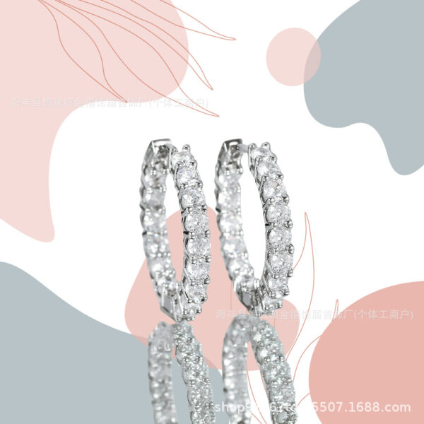 Wholesale Fully diamond-encrusted zircon earrings for women, Valentine's Day