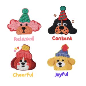 Wholesale Cartoon Hat Dog Self-adhesive Embroidery Sticker DIY Patches