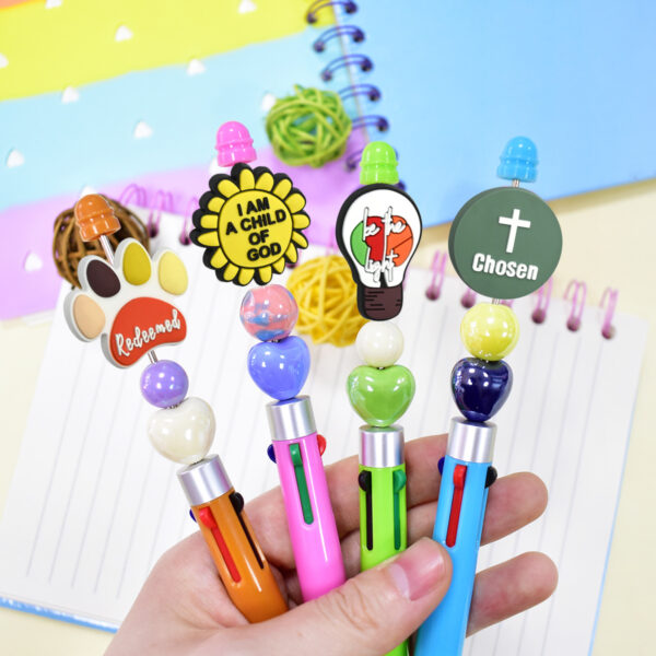 Wholesale Random 100pcs Cartoon Phrase Ballpoint Pen Handmade Beads
