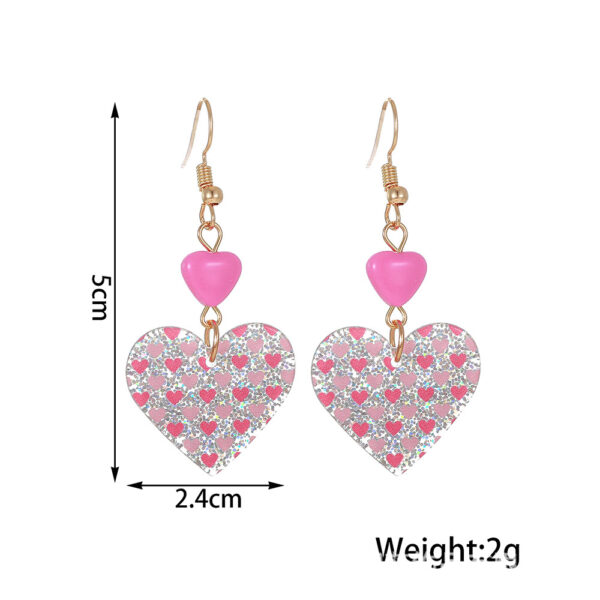 Wholesale Pink Peach Heart Valentine's Day Acrylic Earrings