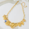 Wholesale Vintage multi-element metal tassel heart-shaped necklace