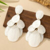 Wholesale White acrylic tassel flower long earrings