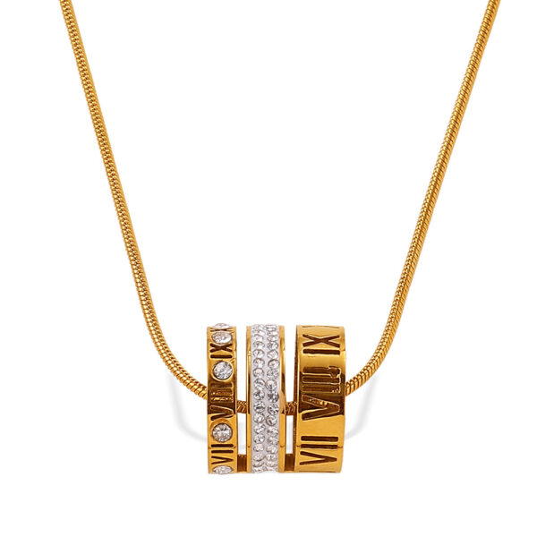 Wholesale Diamond-Encrusted Small Waist Pendant Stainless Steel Luxury Necklace