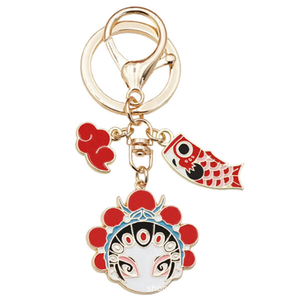 Wholesale Chinese Style National Trend Opera Peking Opera Facial Makeup Couple Keychain Student Bag Pendant Beijing Travel Souvenir Gift