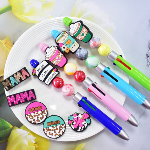 Wholesale Coffee Milk Tea Cup Beaded Lanyard Soft Rubber Focal Beads