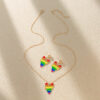 Wholesale Rainbow Love Element Necklace