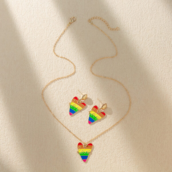 Wholesale Rainbow Love Element Necklace