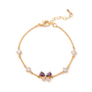 Colorful butterfly bracelet gold