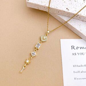 Xl5132 diamond geometric necklace gold