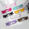 Wholesale Full Diamond Bow Colored Small Frame Birthday Letter Sunglasses