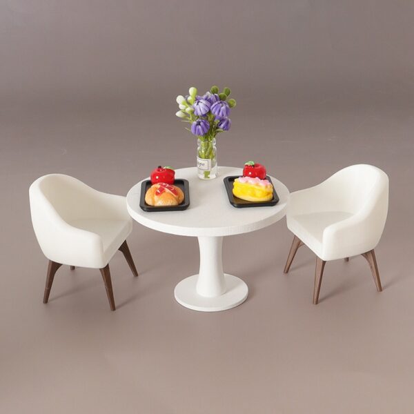 Wholesale Miniature simulation wooden brown round table Doll Accessories