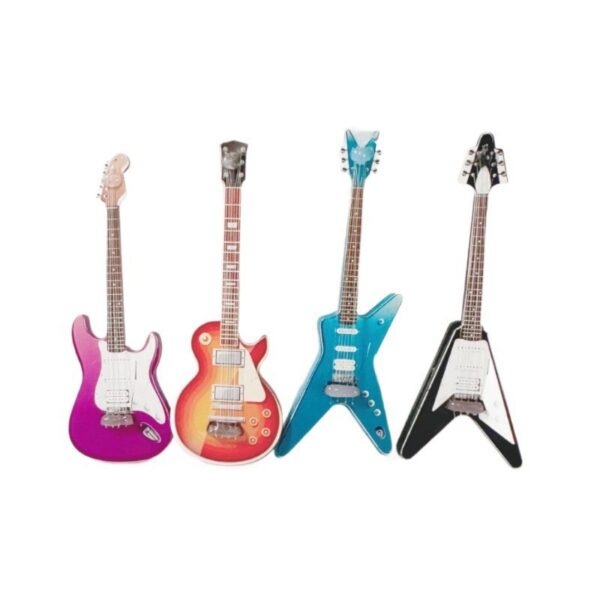 Wholesale Dollhouse 1:12 Doll House Mini Artificial Musical Instrument Electric Guitar