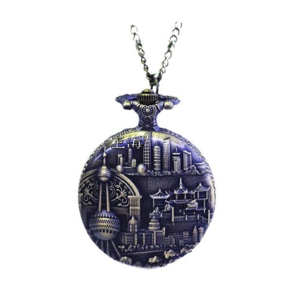 Wholesale Flip back retro scenic spot commemorative pocket watch