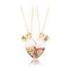 Wholesale Kidsren's Powder Dripping Oil Necklace Heart Necklace Pair