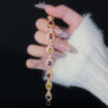 Wholesale Colored oval zircon diamond encrusted bracelet