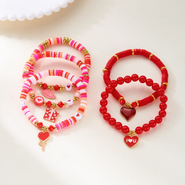 Wholesale Valentine's Day Red Love Soft Ceramic Bracelet