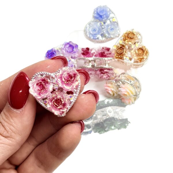 Wholesale 10pcs Water Diamond Colored Rose Pearl Love Bead