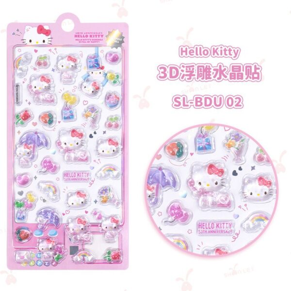 Wholesale Genuine Hello Kitty3D Relief Crystal Sticker Hello Kitty Sanrio Children's Cartoon Award Stereoscopic Sticker
