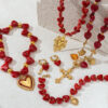 Wholesale Stainless Steel Heart Beaded Necklace Collarbone Chain