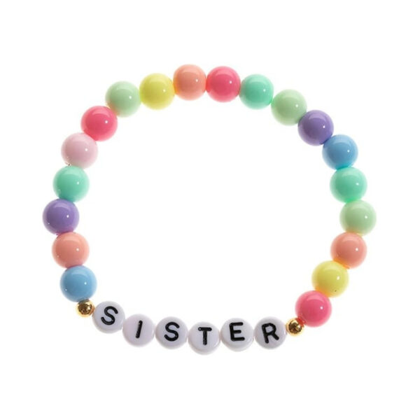 Wholesale Rainbow letter colored sliced soft ceramic bracelet