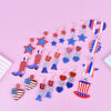 Wholesale New American Independence Day earrings red White blue striped flag earrings