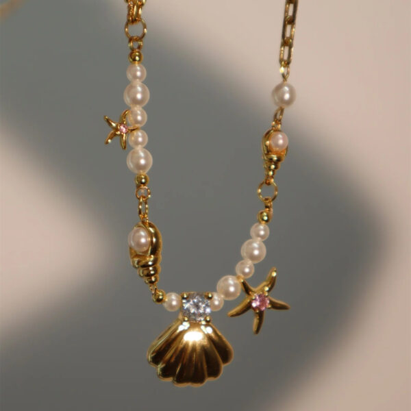 O1CN012NGzcF1QEOzlWYINN_2211938561944-0-cib Wholesale Pearl Rice Pearl Star Mang Zircon Sea Star Shell Necklace