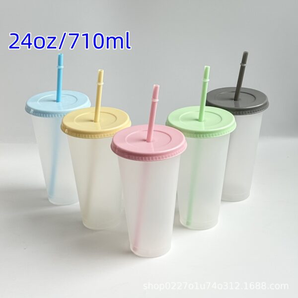 Wholesale Colorful PP material large capacity 710ml plastic straw cup