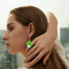 Wholesale St. Patrick's Day four-leaf clover acrylic earrings