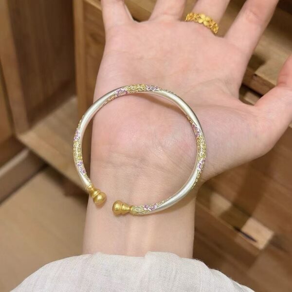 Wholesale Pink Drip Glaze Flower Bracelet Sweet Layered Bracelet