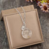 Wholesale Alloy Inlaid Artificial Gem Three Dandelion Pendant Necklace
