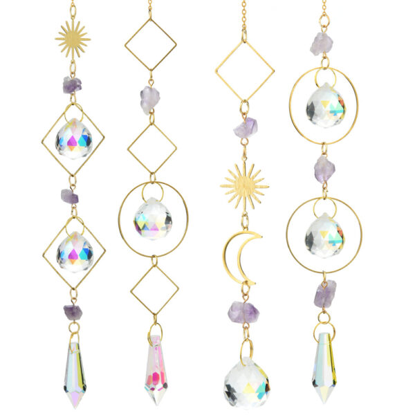 Wholesale garden decoration dream amethyst sun moon stars Wind Chimes