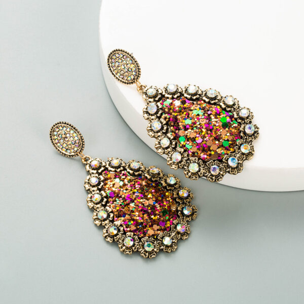 O1CN012RaRRD2LDsVdLTDM4_2206398079659-0-cib Wholesale Leopard leather diamond studded colorful sequin earrings