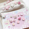 Wholesale [Strawberry White Chocolate] Pink and White Cute Heart DIY Handmade Alloy Beads Loose Beads